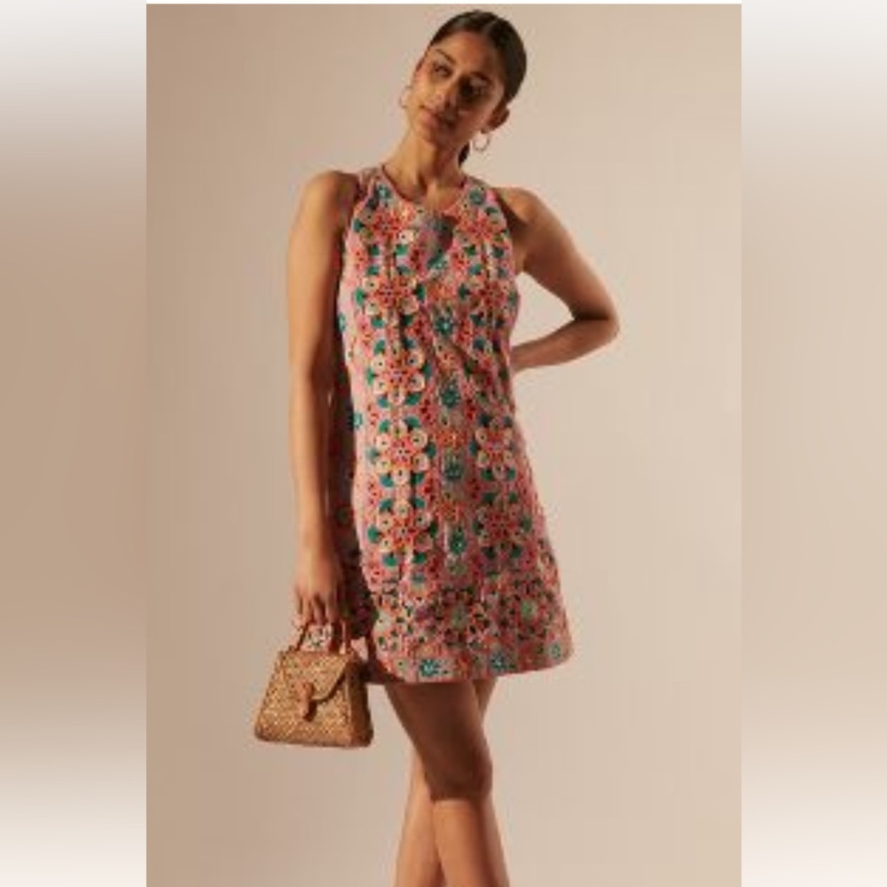 Embroidered & Appliquéd Shift Dress